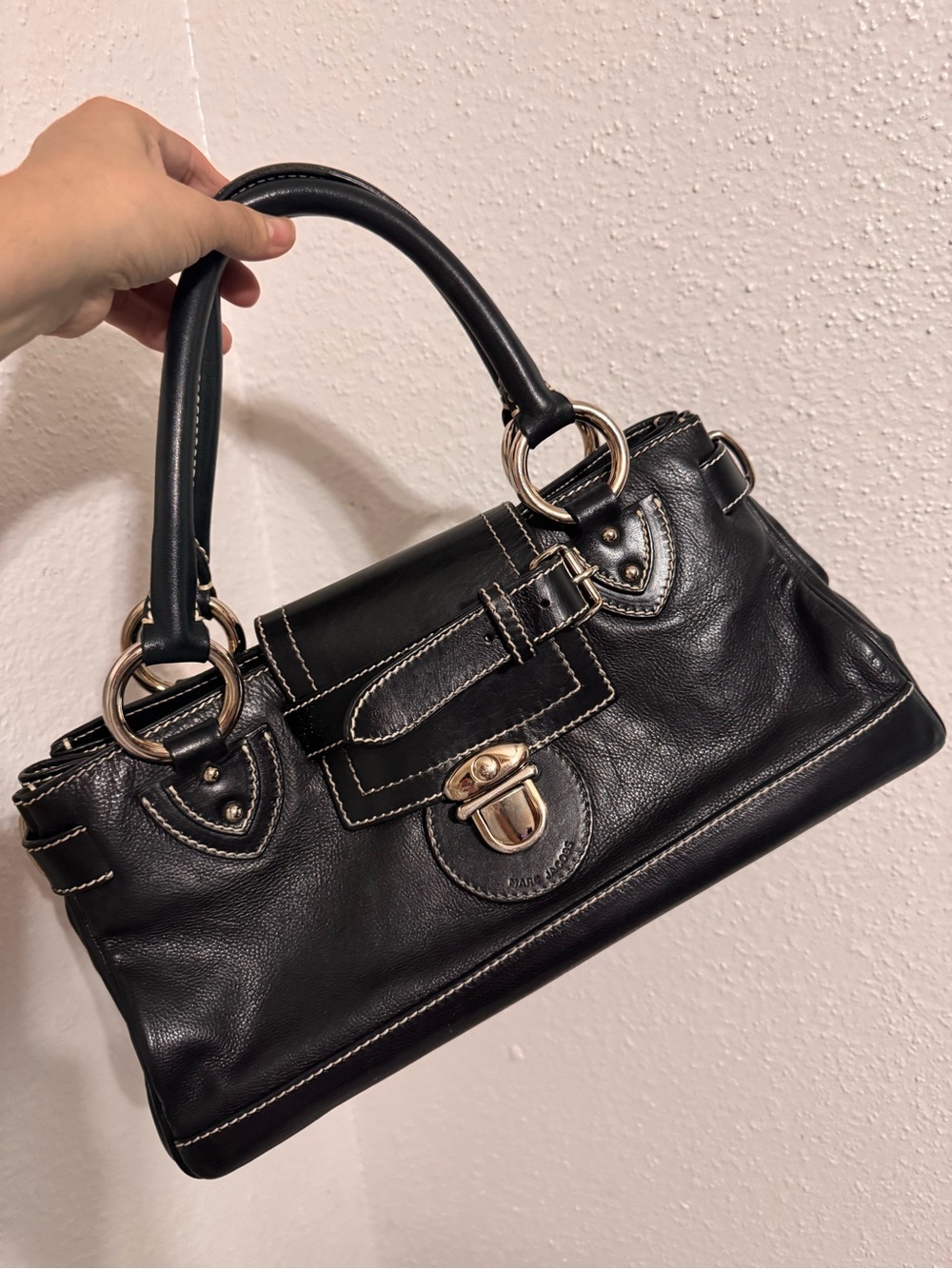 Marc Jacobs “ Daria”Black Leather Satchel with Silver Hardware - Picture 2 of 16
